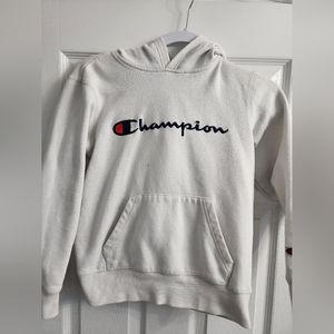 Boy white Champion hoodie